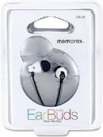 Memorex CB-25BK In-Ear Stereo EarBuds, Black; Frequency Response 20–20000 Hz; Sensitivity at 1 KHz 104 +/- 3 dB; Input Impedance 16 ohms +/- 10%; Superior sound without the bulk of larger earphones/head­phones; Small, medium, and large sets of silicone tips to ensure a snug, no-slip fit; Trend-right color matches your style and fits today's fashion; UPC 034707991545 (CB25BK CB 25BK CB-25-BK CB-25) 