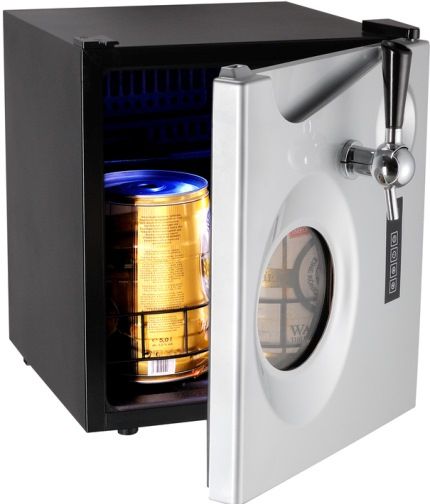 Avanti CB350S-IS Portable Party Pub Beer Dispenser, Black Cabinet with Platinum Finish Door, Works with both pressurized and non-pressurized kegs, 1.7 Cu. Ft. Beer Dispenser, Compact Design for Easy Portability, Accommodates up to Two (2) Mini-Kegs, Convenient Glass Storage Shelf for Chilled Mugs/Glasses, Draught Style Handle and Tap, UPC 079841235001 (CB350SIS CB350S IS CB-350S-IS CB 350S-IS)