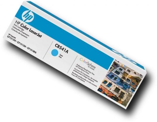 HP Hewlett Packard CB541A model 41A Cyan Toner Cartridge, Laser Printing Technology, Cyan Color, HP ColorSphere Cartridge Features, Up to 1400 pages ISO/IEC 19798 Duty Cycle, New Genuine Original OEM HP Hewlett Packard, For use with CP1515n, CP1518ni, CP1215, CM1312 and CM1312nfi HP Color LaserJet Multifunction Printers (CB541A CB-541A CB 541A CB5-41A CB5 41A)