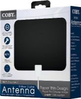 Coby CBA-01 Multi-directional Indoor Digital Antenna, Ultra slim design, 360 degree reception, Supports HDTV, Easel stand included, Coaxial connector cable, UPC 812180023355 (CBA01 CBA 01 CB-A01) 