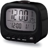 Coby CBC-52-BLK Retro Alarm Clock, Black, Display of perpetual calendar, On-the-hour chime, LCD time and temperature display, Alarm & 10 minute snooze function, Dimensions 8" x 3" x 4", Weight 0.4 lbs, UPC 812180029104 (CBC 52 BLK CBC 52BLK CBC52 BLK CBC-52BLK CBC52-BLK CBC52BLK CBC-52-BK CBC52BK) 