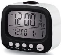Coby CBC-52-WHT Retro Alarm Clock, Black, Display of perpetual calendar, On-the-hour chime, LCD time and temperature display, Alarm and 10 minute snooze function, Dimensions 8" x 3" x 4", Weight 0.4 lbs, UPC 812180029203 (CBC-52WHT CBC52-WHT CBC 52 WHT CBC 52WHT CBC52 WHT CBC-52-WH CBC-52WH CBC52WH CBC52WHT) 