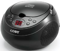 Coby CBCD-BLK CD Portable Boombox, Black; Play your favorite music CDs, or tune in to the latest top 20 songs and news programs with this versatile CD player with radio; Telescopic FM antenna provides clearer reception, and the high-output stereo speakers fill your home with dynamic audio; Plus, the attractive exterior adds a stylish touch; UPC 812180020002 (CBCDBLK CBCD BLK)  