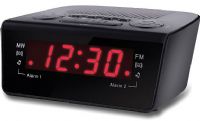 Coby CBCR-102-BLK Black Digital Alarm Clock, AM/FM radio, 20 AM And FM Station Memory Presets, Dual Alarm, Sleep timer, Snooze button, 0.6" LED display, Battery Backup System, Dimensions 2.48"H x 5.1"W x 5.43", Shipping Dimensions 2.8"H x 5.4"W x 5.8"D, Weight 12 oz, Shipping Weight 1 lbs, UPC 812180022624(CBCR102BLK CBCR102-BLK CBCR-102BLK CBCR 102 BLK CBCR 102BLK CBCR102 BLK CBCR102BK) 