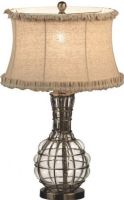 CBK Styles 064573 Bubble 23" H Table Lamp with Bell Shade, Metal Material, 100W Max, Linen ruffle Shade material, In-Line Switch Type, Linen Shade Material, Lamp shade included, UPC 738449064573 (064573 CBK064573 CBK-064573 CBK 064573) 