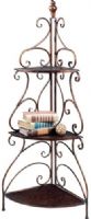CBK Styles 10171 Corner Shelf EA 1, Three Tierfolding KD Scroll Design, Antique Copper/ Gold Finish, Great for storage in a bathroom or small spaces because it doesn't take up much floor space, Iron Material, Measurements: 21.55 X 14.5 X 51, UPC 54798101715 (CBK10171 CBK-10171)