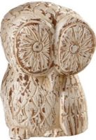 CBK Style 102487 Distressed Hand Carved Owl Figure, UPC 738449257302 (102487 CBK102487 CBK-102487 CBK 102487) 