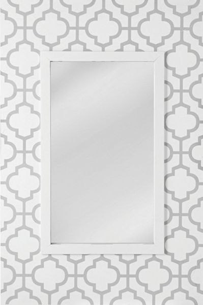 CBK Styles 103236 Geometric Wall Mirror, Contemporary decor for your home, Large rectangular wall mirror, White and soft grey colors for that clean fresh look, UPC 738449253465 (103236 CBK103236 CBK-103236 CBK 103236)
