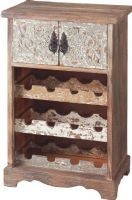 CBK Styles 103243 Distressed Carved Wood Wine Cabinet, MDF material, Holds up to 12 wine bottles, Floor Mount Type, Traditional style, UPC 738449253496 (103243 CBK103243 CBK-103243 CBK 103243) 