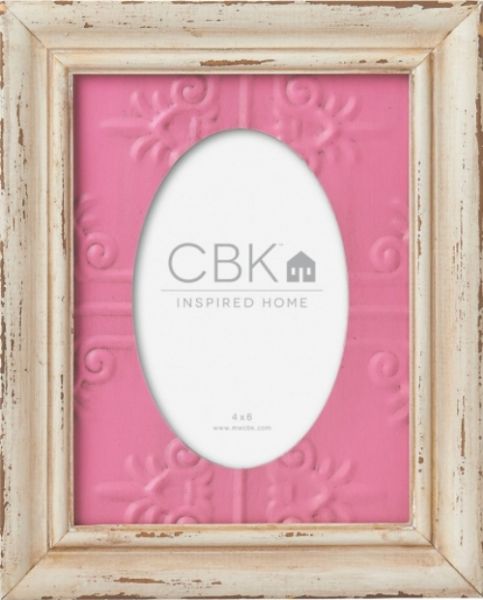 CBK Styles 103298 Pink Embossed Metal 4x6 Picture Photo Frame, Set of 4, UPC 738449257340 (103298 CBK103298 CBK-103298 CBK 103298)