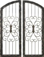 CBK Styles 103334 Two Piece Wall Décor, Mixed materials, Assorted designs, Black Color, Metal Material, Distressed finish, Mixed materials, Assorted designs, Black Color, Metal Material, Distressed finish, Set of 2, UPC 738449255223 (103334 CBK103334 CBK-103334 CBK 103334) 
