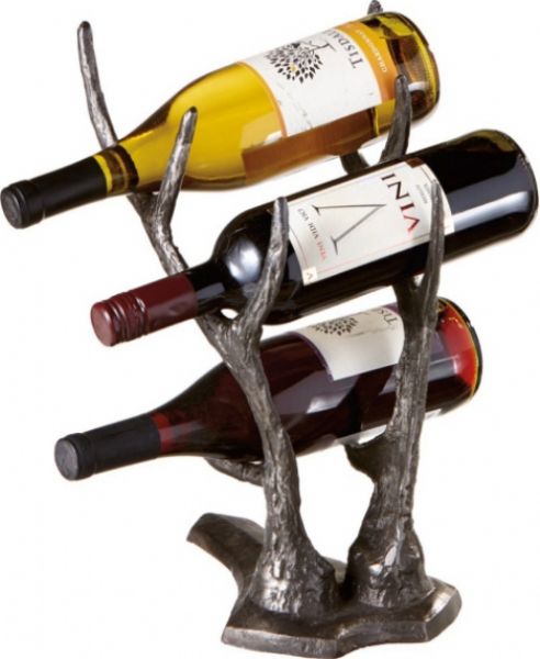 CBK Styles 103402 Deer Antler Wine Bottle Holder, 3 Wine Bottle Capacity, Weekend Retreat collection, Deer antler design, Metal Material, UPC 738449257289 (103402 CBK103402 CBK-103402 CBK 103402)