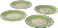 CBK Style 105601 Hand Painted Pattern Dinner Plate, 10 " Eating Surface Width, Microwave safe, Assorted designs, Dishwasher safe, Set of 4, UPC 738449259870 (105601 CBK105601 CBK-105601 CBK 105601) 