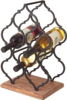 CBK Style 105758 Moroccan Wine Bottle Holder, From the Toscana collection, Cast iron with a wood base, Holds six wine bottles, Measures - 18.13" H x 11.38" W x 8.25" D, UPC 738449253755 (105758 CBK105758 CBK-105758 CBK 105758) 