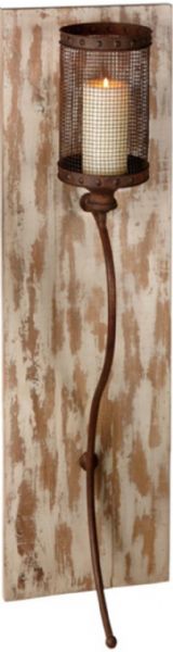 CBK Style 105797 Weekend Retreat Metal Sconce, Brown/Beige Finish, Rusted metal and MDF Material, UPC 738449254868 (105797 CBK105797 CBK-105797 CBK 105797)