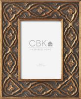 CBK Style 107487  Distressed Red Wood Tall China Cabinet with Vine Pattern, UPC 738449262528 (107487 CBK107487 CBK-107487 CBK 107487) 