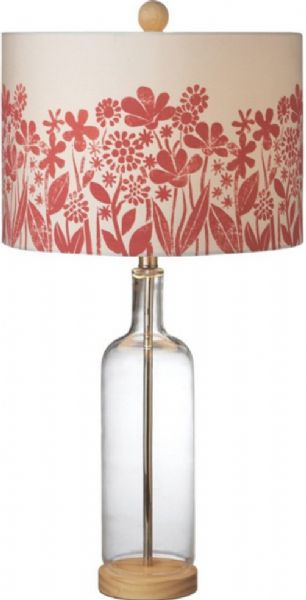 CBK Style 107681 Field Flowers Table Lamp, 100W Max, Glass Material, Floral Color, Glass Fixture Material, Compact Fluorescent Bulb Type, In-Line Switch, Lamp Shade included, Set of 2, UPC 738449264744 (107681 CBK107681 CBK-107681 CBK 107681)