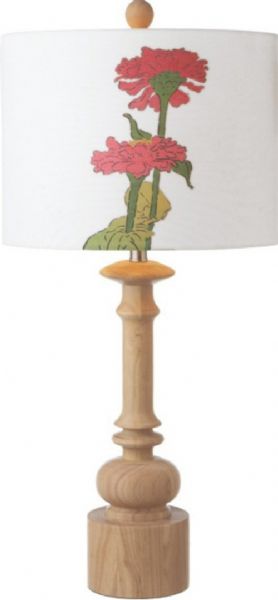 CBK Style 107685 Zinnia Table Lamp, 100W Max, Solid Wood Fixture Material, Compact FluorescentBulb Type, In-Line Switch, Floral Pattern, CFL Bulb, Set of 2, UPC 738449264775 (107685 CBK107685 CBK-107685 CBK 107685)