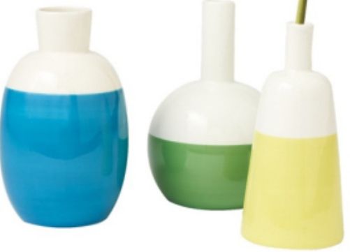 CBK Style 109676 Color Dip Vases, Vibrant colors, Shiny finish, Set includes 3 vases, UPC 738449320365 (109676 CBK109676 CBK-109676 CBK 109676)