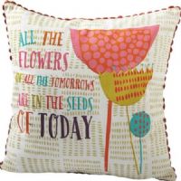 CBK Style 109698 All The Flowers Of All The Tomorrows Are In The Seeds Of Today Pillow, Set of 2, UPC 738449320976 (109698 CBK109698 CBK-109698 CBK 109698) 
