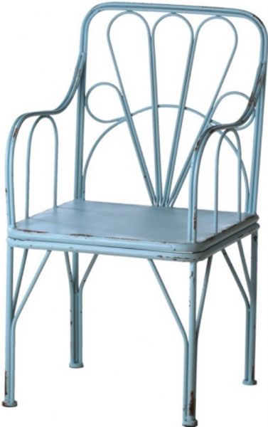 CBK Style 110008 Distressed Blue Chair with Arms, UPC 738449325230 (110008 CBK110008 CBK-110008 CBK 110008)