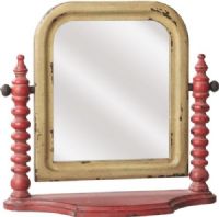 CBK Style 110200 Distressed Mirror on Stand, Wood Frame Material, Red/Yellow Frame Finish, Wall Mounted Type, Accent Mirror, Rectangle Shapee, UPC 738449325445 (110200 CBK-110200 CBK110200 CBK 110200)  