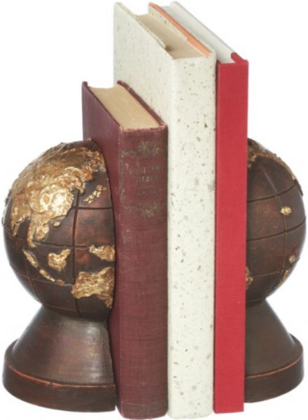 CBK Style 110364 Globe Bookend Pair, Makes a great addition to your home or office, Rust Color Resin with gold accent, Perfect for your desk, mantle or shelf, Globe bookend set, UPC 738449313336 (110364 CBK110364 CBK-110364 CBK 110364)