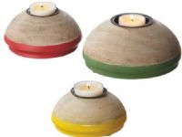 CBK Style 110382 Carved Wood Tealight Candle Holders, Set of 3, UPC 738449325056 (110382 CBK110382 CBK-110382 CBK 110382)  