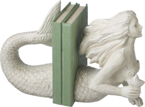 CBK Style 110470 Mermaid Bookend Pair, Mermaid Bookend Pair, Made of painted resin with distressed finish, Set of 2, UPC 738449321188 (110470 CBK110470 CBK-110470 CBK 110470)