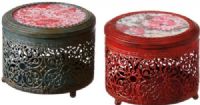 CBK Style 111051 Metal Box with Floral Lid Jewelry Holders, Set of 2, UPC 738449324875 (111051 CBK111051 CBK-111051 CBK 111051) 