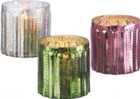 CBK Style 111119 Large Mercury Glass Pillar Candle Holders, Set of 3, UPC 738449324158 (111119 CBK-111119 CBK111119 CBK 111119) 