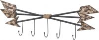 CBK Style 111195 Triple Arrow Wall Hook, Country rustic wall hook, 5 hooks per piece, Set of 2, Triple arrowhead bound with twine features a brown and off-white camouflaged design, UPC 738449322994 (111195 CBK111195 CBK-111195 CBK 111195)  