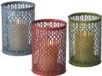 CBK Style 111227 Large Punched Metal Pillar Candle Holders, Set of 3, UPC 738449322918 (111227 CBK111227 CBK-111227 CBK 111227) 