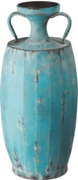 CBK Style 111229 Distressed Blue Urn, Blue Color, Iron Material, 2