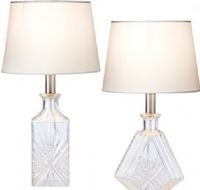 CBK Style 112840 Etched Glass Accent Table Lamps, 60W Max, Set of 2, UPC 738449346600 (112840 CBK112840 CBK-112840 CBK 112840) 