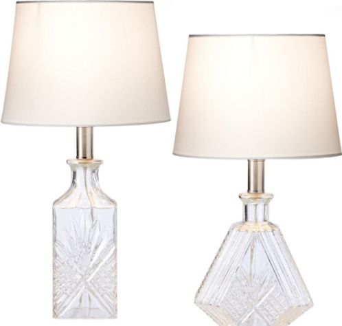 CBK Style 112840 Etched Glass Accent Table Lamps, 60W Max, Set of 2, UPC 738449346600 (112840 CBK112840 CBK-112840 CBK 112840)