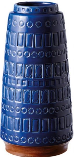 CBK Style 113248 Large Blue Tribal Vase, Set of 2,  UPC 738449352106 (113248 CBK113248 CBK-113248 CBK 113248)
