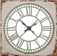 CBK Style 114120 Mint with Distressed White Wood Wall Clock, UPC 738449345078 (114120 CBK-114120 CBK 114120 CBK114120) 