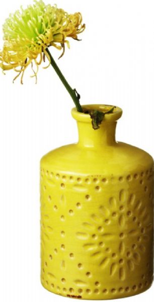 CBK Style 115328 Small Yellow Medallion Vase, Set of 2, UPC 738449369746 (115328 CBK115328 CBK-115328 CBK 115328)