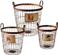 CBK Style 116896 Garden Rusted Wire Baskets, Set of 3, UPC 738449356456 (116896 CBK116896 CBK-116896 CBK 116896) 
