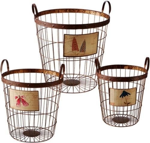 CBK Style 116896 Garden Rusted Wire Baskets, Set of 3, UPC 738449356456 (116896 CBK116896 CBK-116896 CBK 116896)