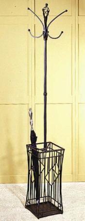 CBK Styles 42196 Coat Rack Standing With Umbrella Stand, Black copper finish, Iron material, Diamond design, Dimensions 72