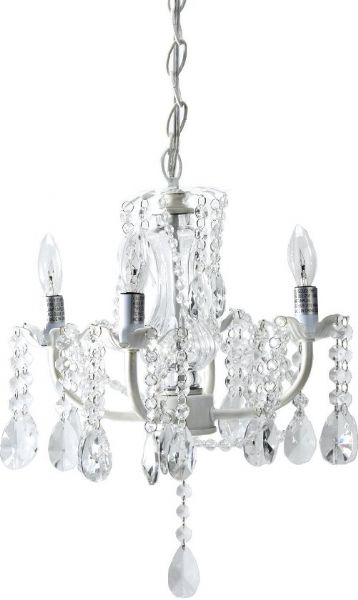 CBK Style 53826 Four Arm Chandelier With Draped Bead Accents Steel, Glass & Acrylic, Antique White Color/Finish, Steel Primary Material, UPC 054798538269 (53826 CBK53826 CBK-53826 CBK 53826)