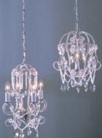 CBK Styles 53827 Assorted Two Beaded Chandeliers, Clear Acrylic Steel Construction, 9" Chain, 15" Cord, Uses 25 watt bulb maximum, UL Approved, Assembly Instructions Included, Dimensions Large 10"D x 16"H and Small 10"D x 13"H, Weight 10.42 lbs, UPC 054798538276 (CBK53827 CBK-53827 538-27 53-827) 