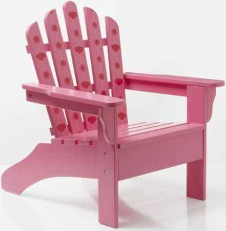 CBK Styles 74672 Adirondack Chair, Bear Head Print, Hot Pink Finish, Pine Wood Material, Assembly required, assembly instructions included, Dimensions 19