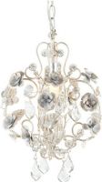 CBK Style 822111 Small Antique White Rose Beaded Chandelier Lamp, Set of 2, Cream painted flowers and acrylic crystals, UPC 738449822111(822111 CBK822111 CBK-822111 CBK 822111) 