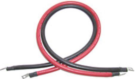 AIMS Power CBL12FT4AWG Inverter Cable #4 AWG 12 ft. Set, Use with 12 Volt 1500 Watt inverters or smaller, Both ends lugged, 5/16