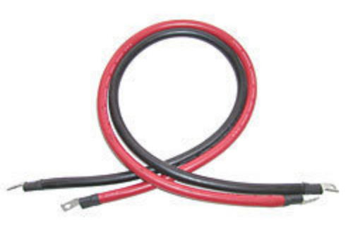 AIMS Power CBL02FT6AWG Inverter Cable 6 AWG 2 ft set, Use with 12 Volt 1000 Watt inverters or smaller. Both ends lugged. Cable diameter is 5/16. Lug diameter is 3/8, #6 105C - 600/1000 Volt 