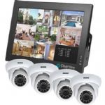 Clearview CBT-08-4D 8 Channel Combo Touch Screen DVR with 4 Dome Cameras and built in 10" LCD Monitor; Full 8 ch at DVD Quality (7.5fps) D1 (4CIF) in H.264; H.264 dual-stream video compression; Each channel at CIF realtime or special channel at D1 recording; All channel synchronous realtime playback; 3D intelligent positioning with our PTZ dome; Includes 500 GB 2.5 SATA Storage and 2 USB2.0 Ports; Multiple network monitoring: Web viewer, CMS & Smart Phone App (CBT084D CBT-08-4D CBT-08-4D) 