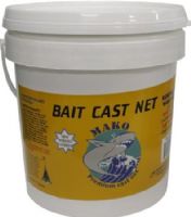 Lee Fisher CBT-S6 Mako Bait Premium Cast Net, White; 3/8" squared (3/4" stretched) mesh; 0.23 mm diameter monofilament material; Bait Size 3" to 6"; Greenbacks/Thread Herring, Pinfish, Shad, Threadfins, Shinners, and Silversides; Instructions included; Quality materials and workmanship; Packaged in small PVC bucket; Opens fully; 1 lb of lead per radius foot; 80 lb. test brail line; UPC 780980770161 (CBTS6 CBT S6 CB-TS6) 